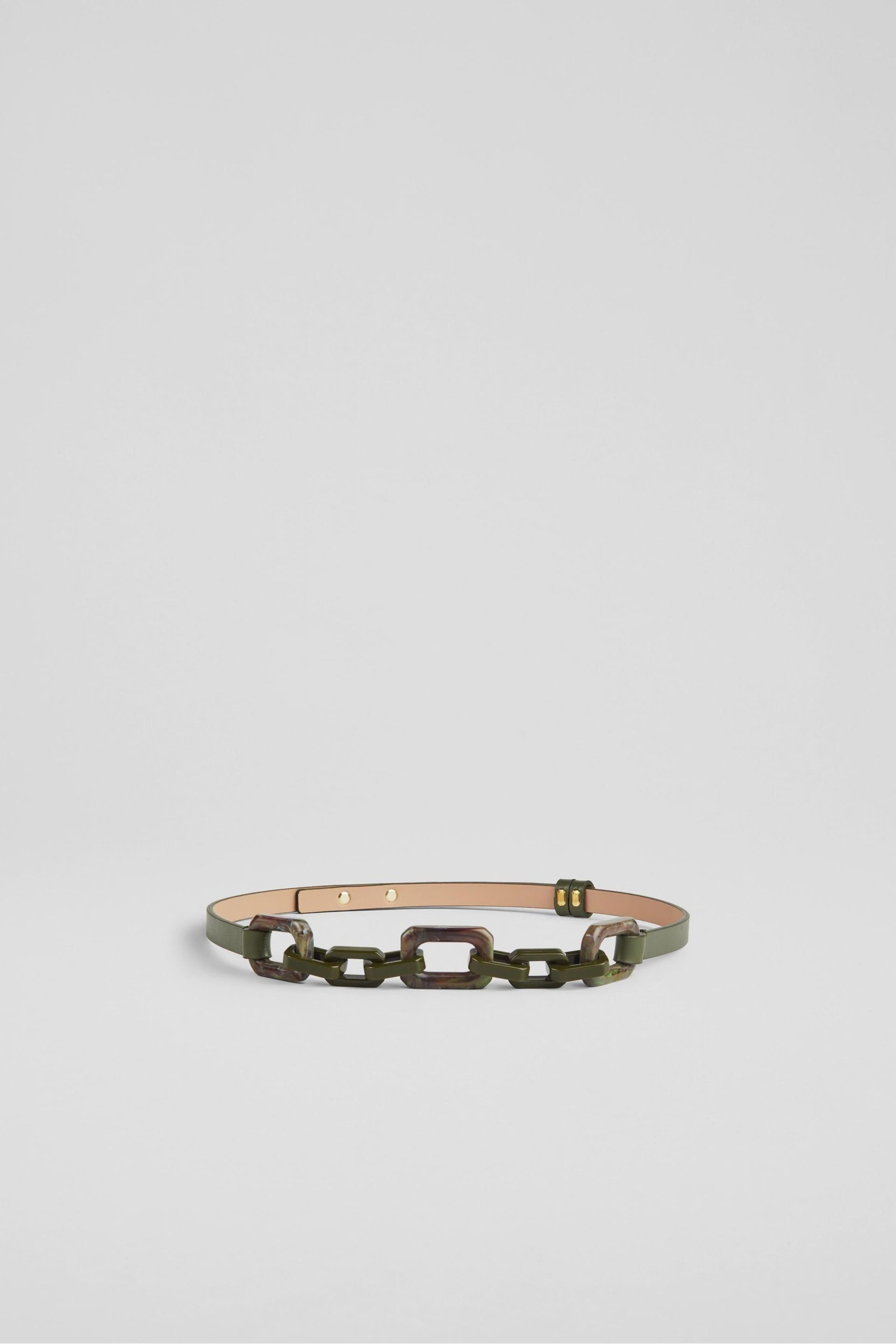 LK Bennett Green Aspen Resin Chain Leather Belt - Image 1 of 2