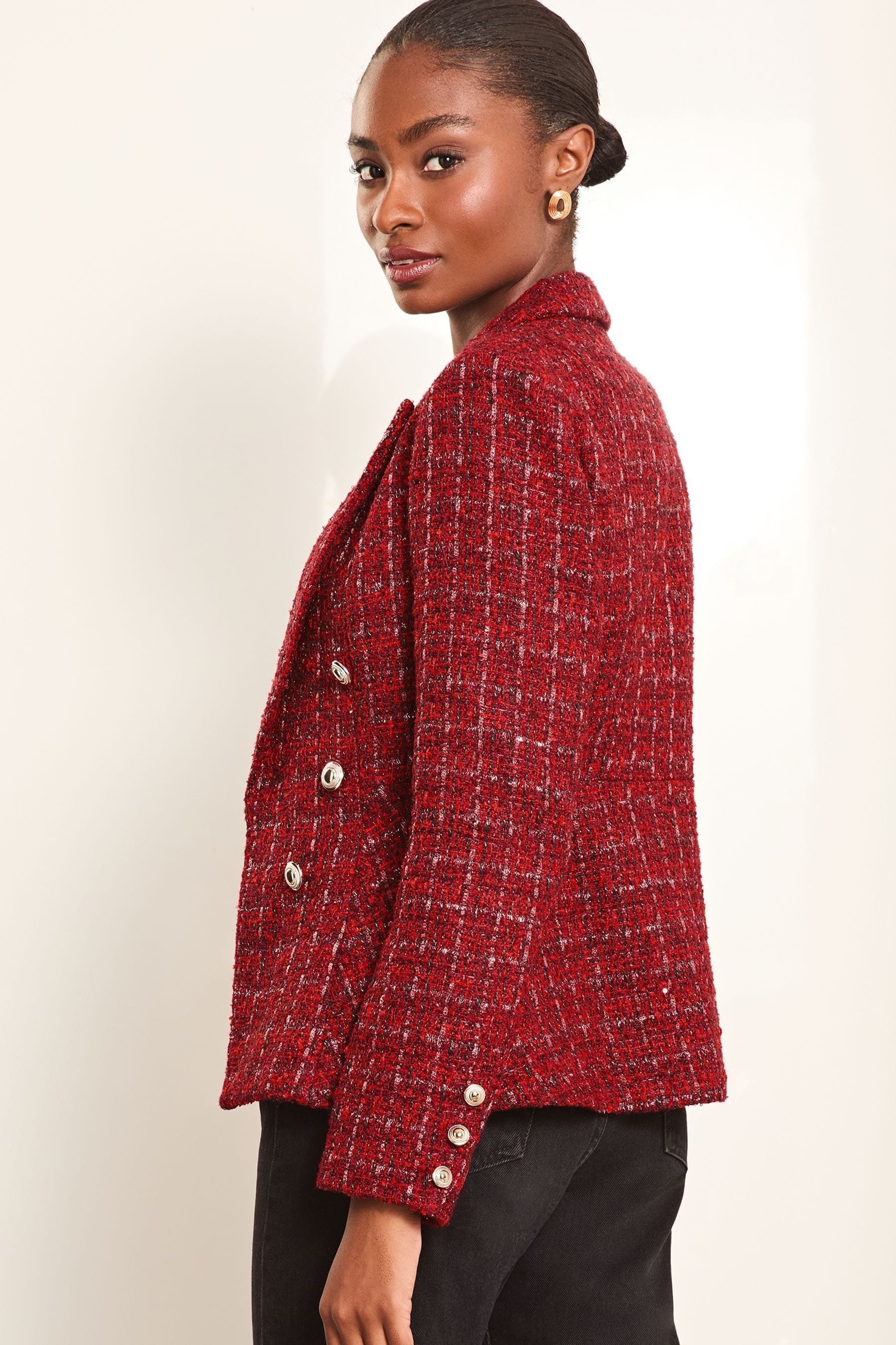 Buy Lipsy Red Boucle Military Blazer from Next United Arab Emirates