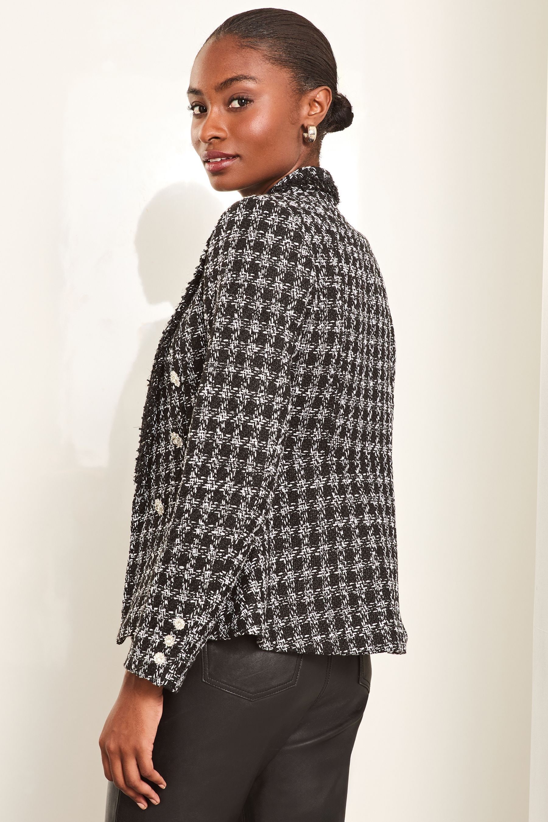 Buy Lipsy Black Boucle Military Blazer from Next United Arab Emirates