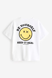 White Oversized Smiley World x Place 2 Be Charity 100% Cotton T-Shirt (3-16yrs) - Image 7 of 8