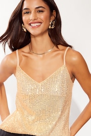 Friends Like These Gold Embellished Sequin Cami - Image 1 of 4