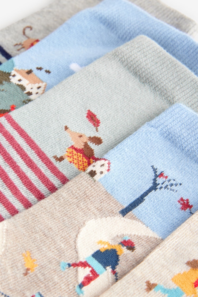 Dog Walking Scene Ankle Socks 5 Pack - Image 8 of 8