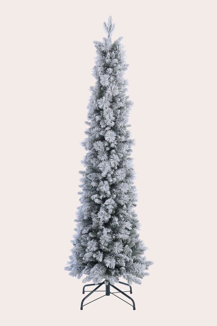 Buy Laura Ashley White Frosted 6ft Slim Pre Lit Christmas Tree from the