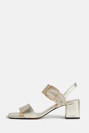 Jigsaw Gold Maybell Metallic Heeled Sandals - Image 1 of 4