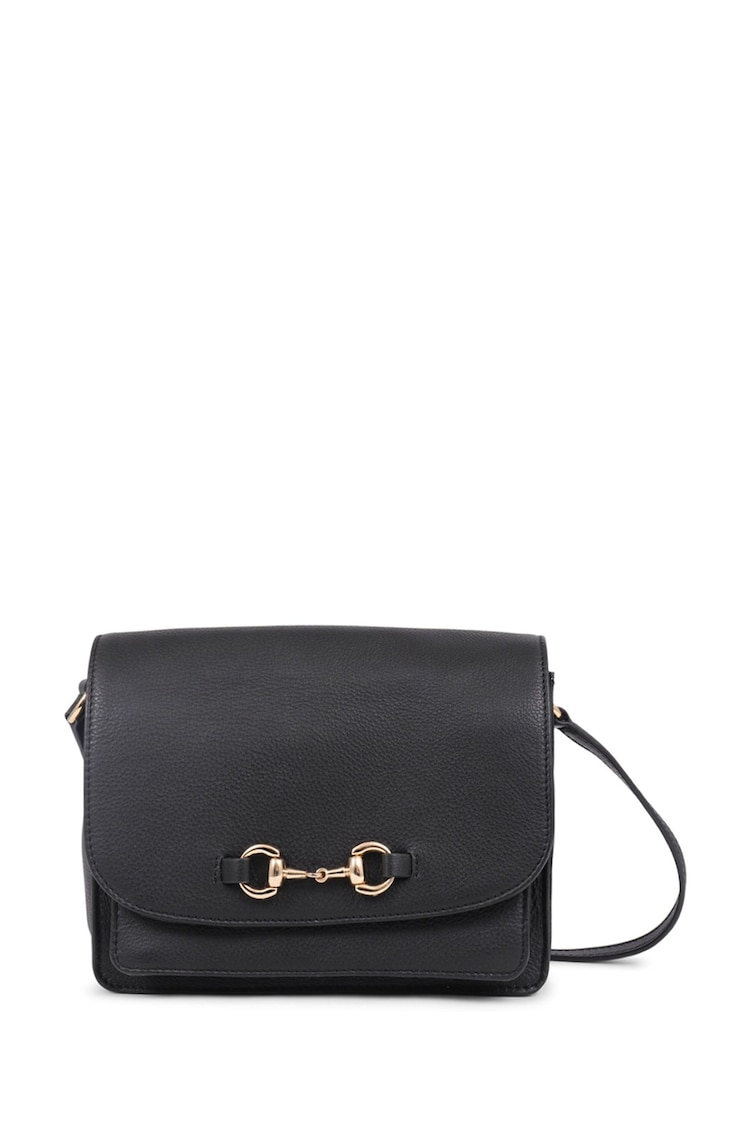 Jones Bootmaker Vitoria Leather Cross-Body Black Bag - Image 1 of 3