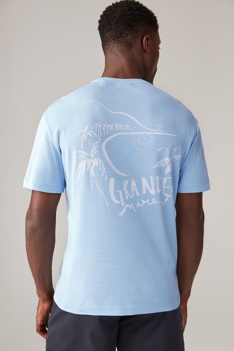 GANT Blue Seasonal Graphic T-Shirt - Image 2 of 7