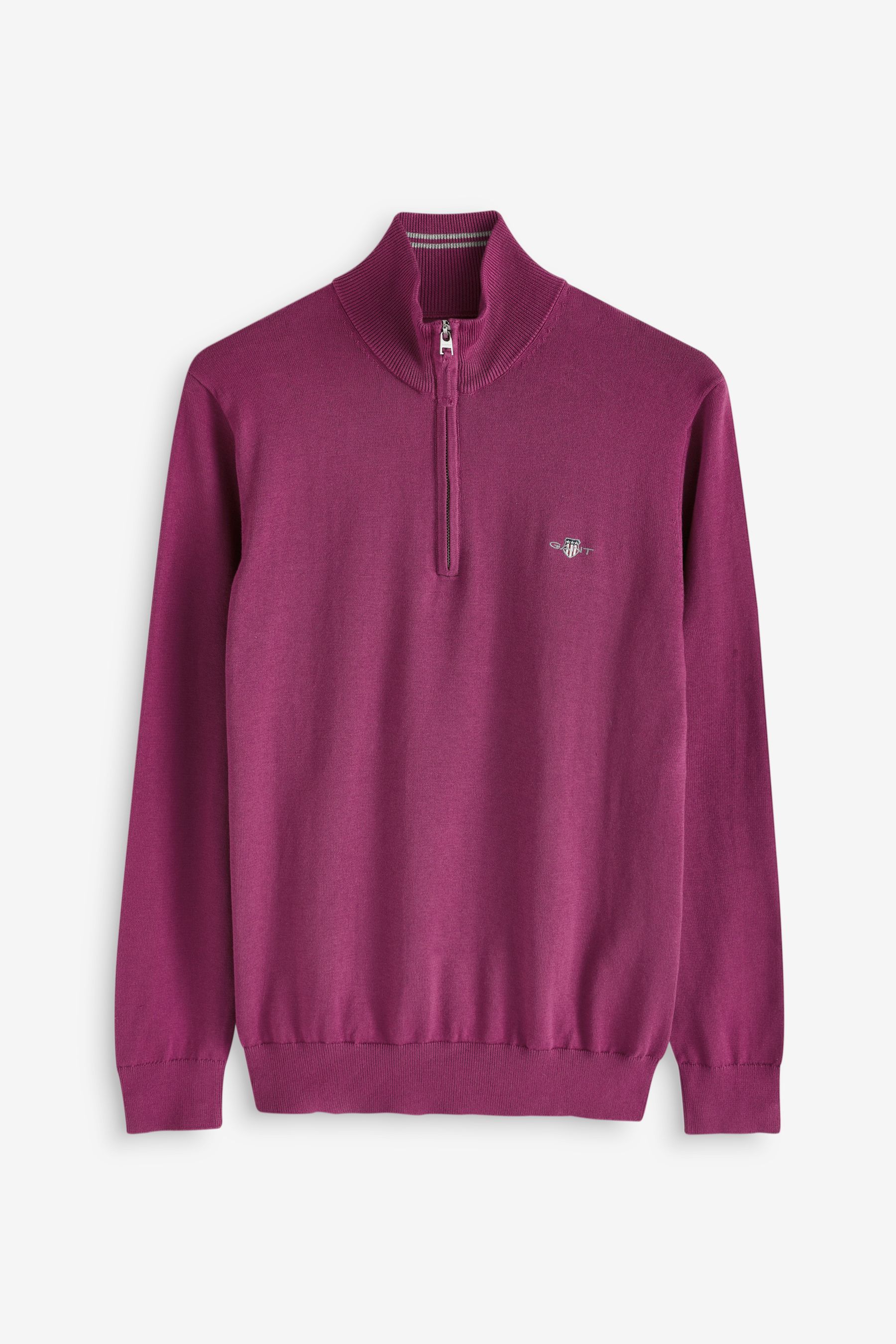 Buy GANT Purple Classic Cotton Half Zip Sweater from Next Ireland