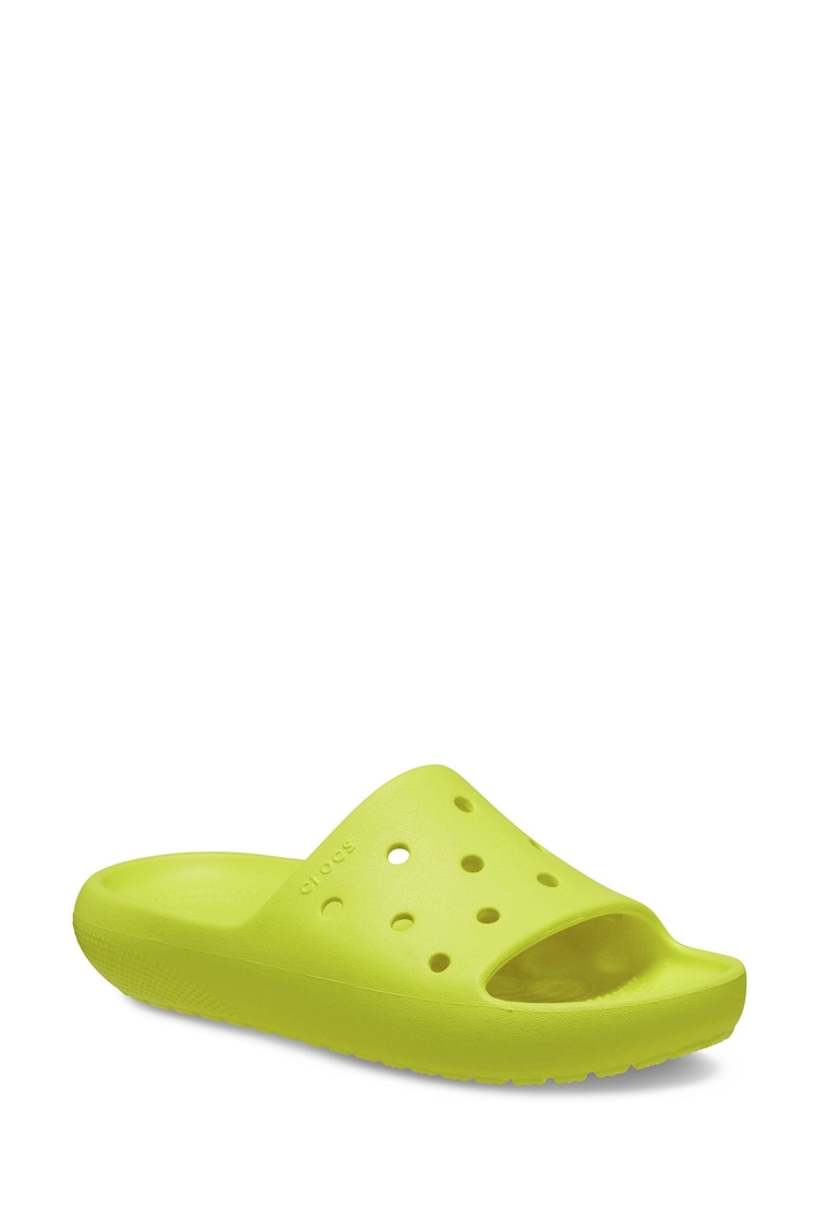 Crocs Green Kids Classic Slides - Image 2 of 4