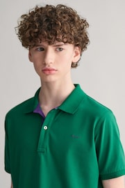 GANT Green Teens Contrast Piqué Polo Shirt - Image 3 of 4