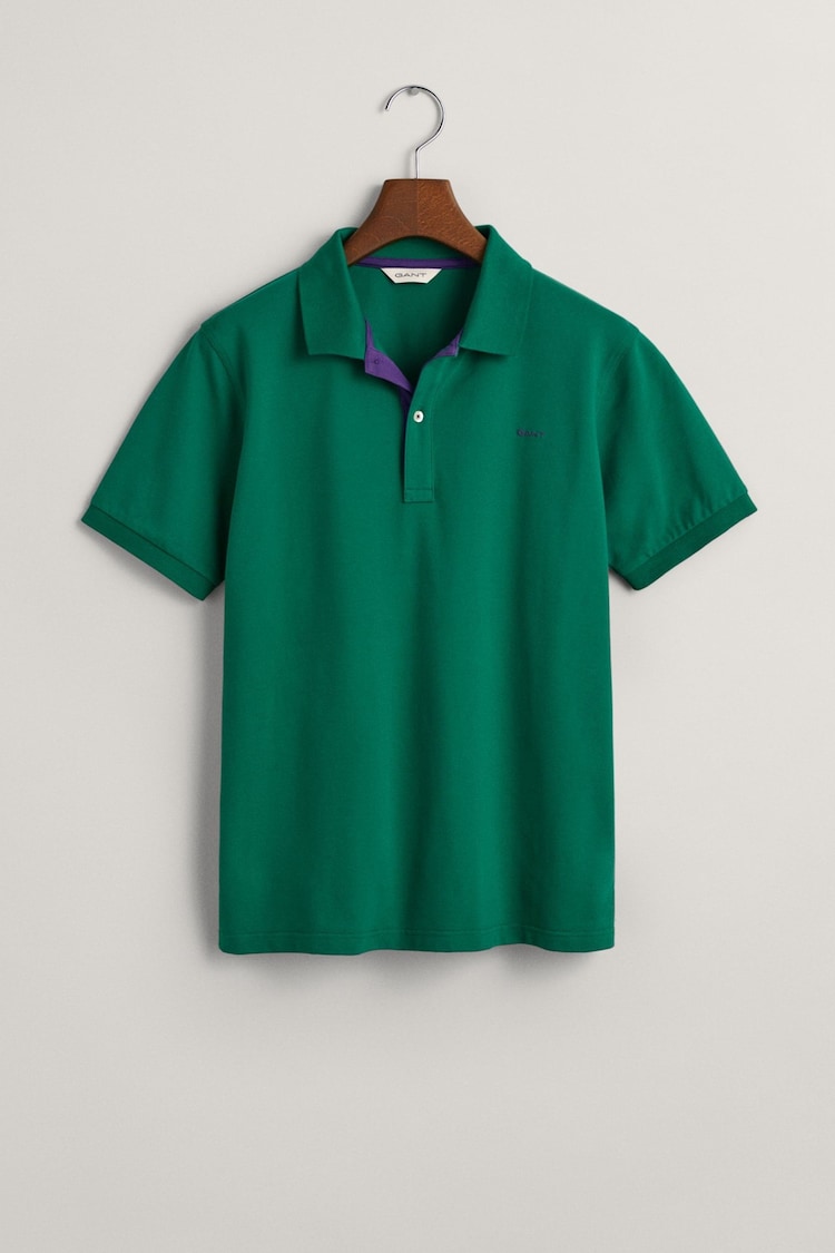 GANT Green Teens Contrast Piqué Polo Shirt - Image 4 of 4