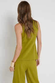 River Island Green High Neck Button Front Waistcoat - Image 3 of 4