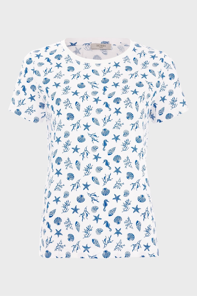 Hobbs Blue 100% Cotton Pixie Printed T-Shirt - Image 4 of 4