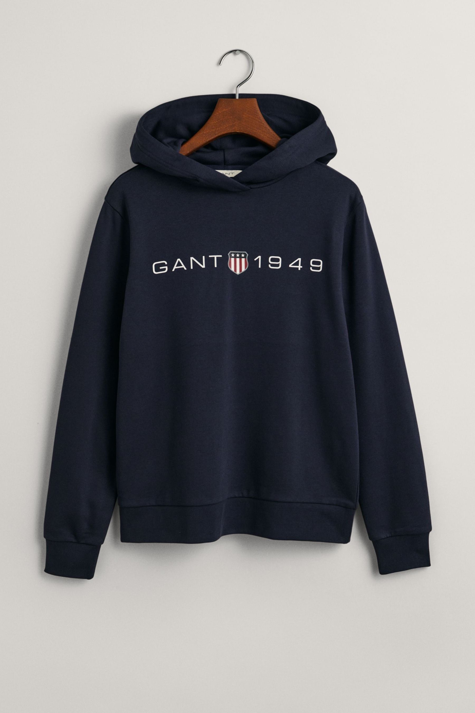 Buy GANT Blue Archive Shield Print Hoodie from the Next UK online shop