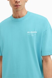 AllSaints Blue Access Shortsleeve Crew T-Shirt - Image 4 of 6