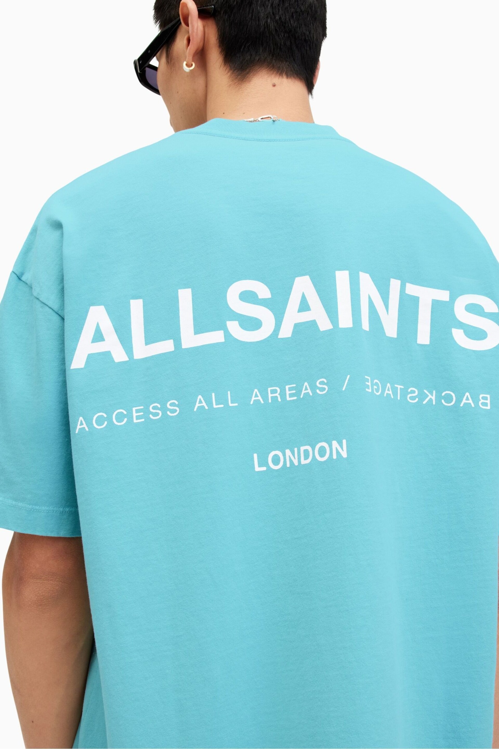 AllSaints Blue Access Shortsleeve Crew T-Shirt - Image 5 of 6