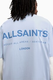 AllSaints Sky Blue Access Short Sleeve Crew T-Shirt - Image 7 of 8