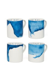 Rick Stein Set of 4 Blue Coves of Cornwall Mugs - Image 1 of 5