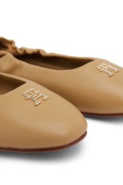 Tommy Hilfiger Brown Elevated Elastic Ballerinas - Image 5 of 6