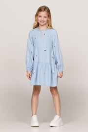 Tommy Hilfiger Blue Flower TENCEL™ Long-Sleeved Dress - Image 1 of 4