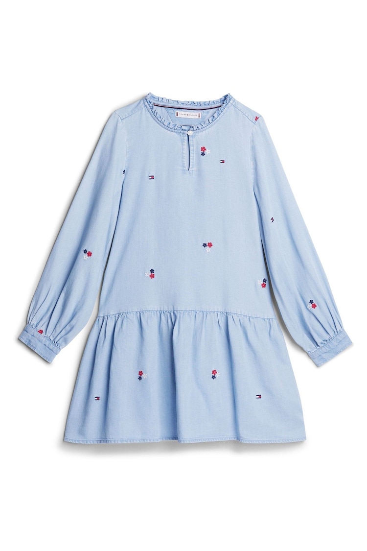 Tommy Hilfiger Blue Flower TENCEL™ Long-Sleeved Dress - Image 4 of 4