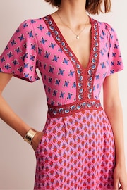 Boden Pink Flutter Jersey Maxi Dress - Image 2 of 6