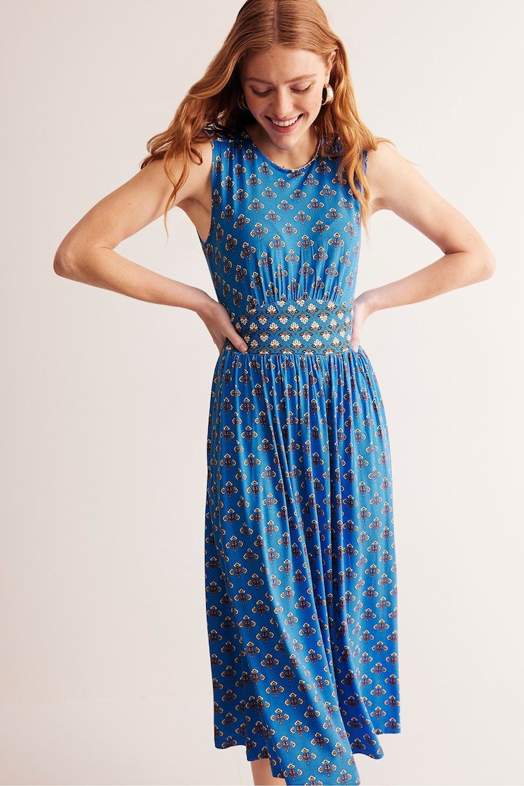 Boden Blue Thea Sleeveless Midi Dress - Image 1 of 5