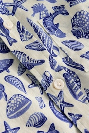 Boden Blue Seashore Cotton Linen Shirt - Image 3 of 3