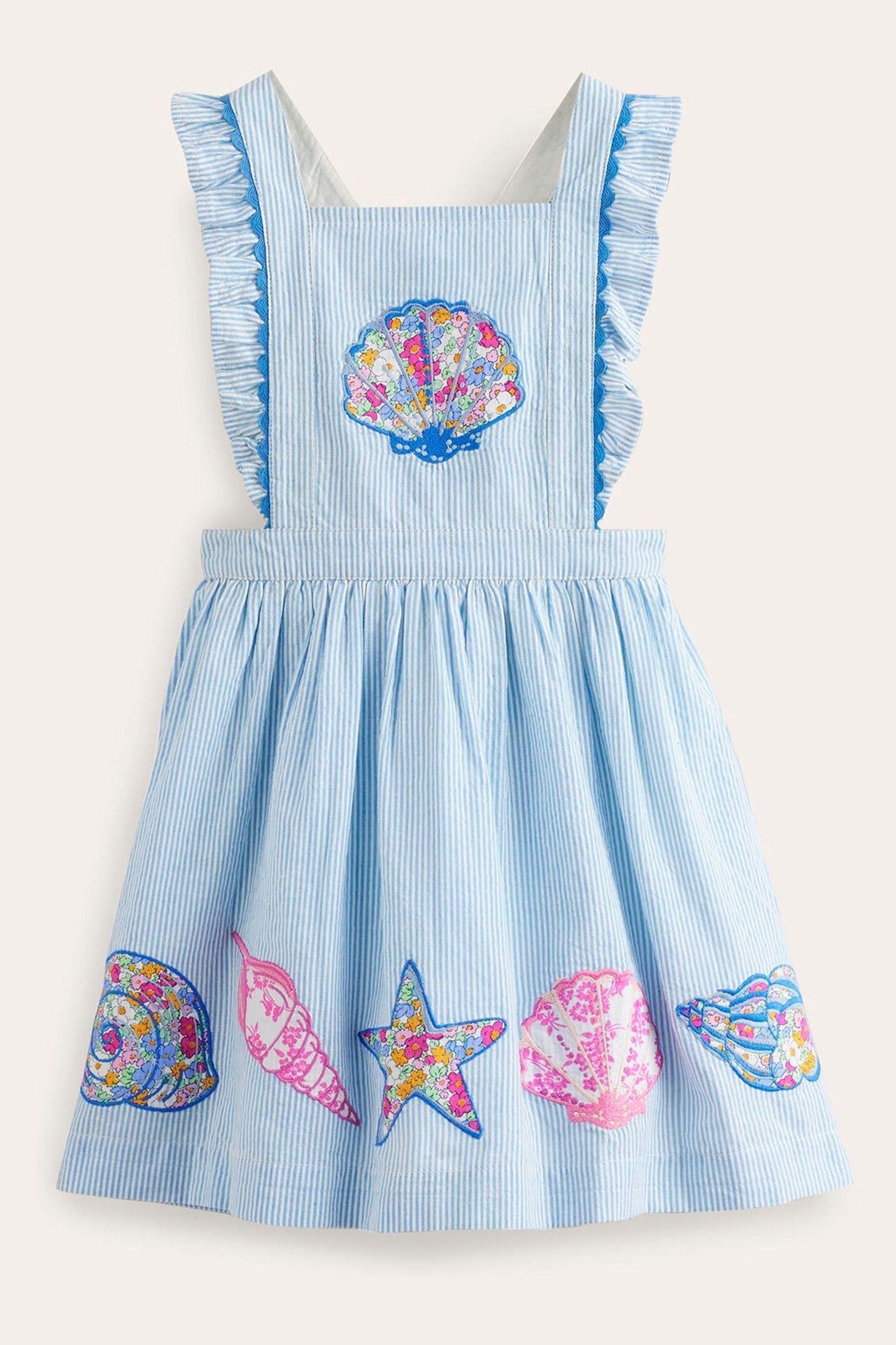 Buy Boden Blue Shell Charming Pinafore 100 Cotton Dress from Next Luxembourg