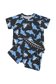 Bonds Blue Shark Print Top & Shorts Pyjama Set - Image 1 of 2