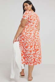 Simply Be Orange Supersoft Pocket Midi Dress - Image 2 of 4