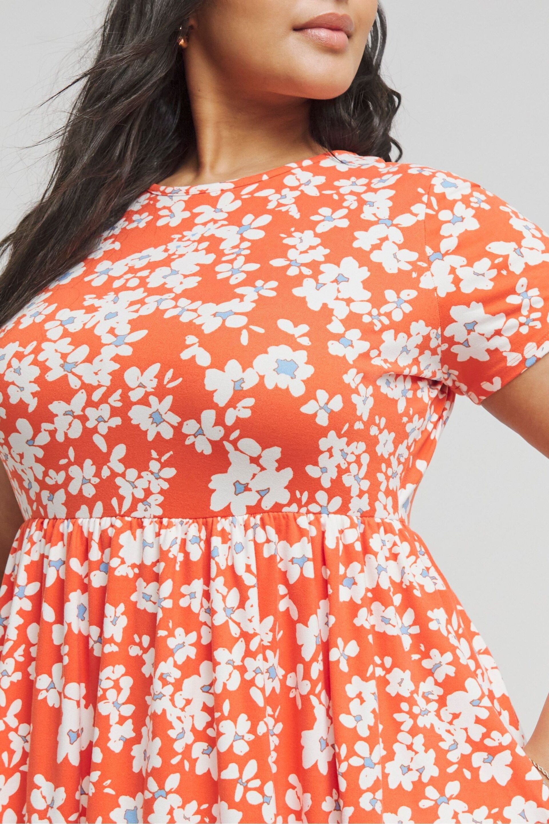Simply Be Orange Supersoft Pocket Midi Dress - Image 4 of 4