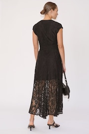 Religion Black Lace Lily Dress With Handkerchief Hem And Cap Sleeves - Image 2 of 6