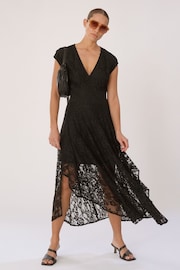 Religion Black Lace Lily Dress With Handkerchief Hem And Cap Sleeves - Image 6 of 6