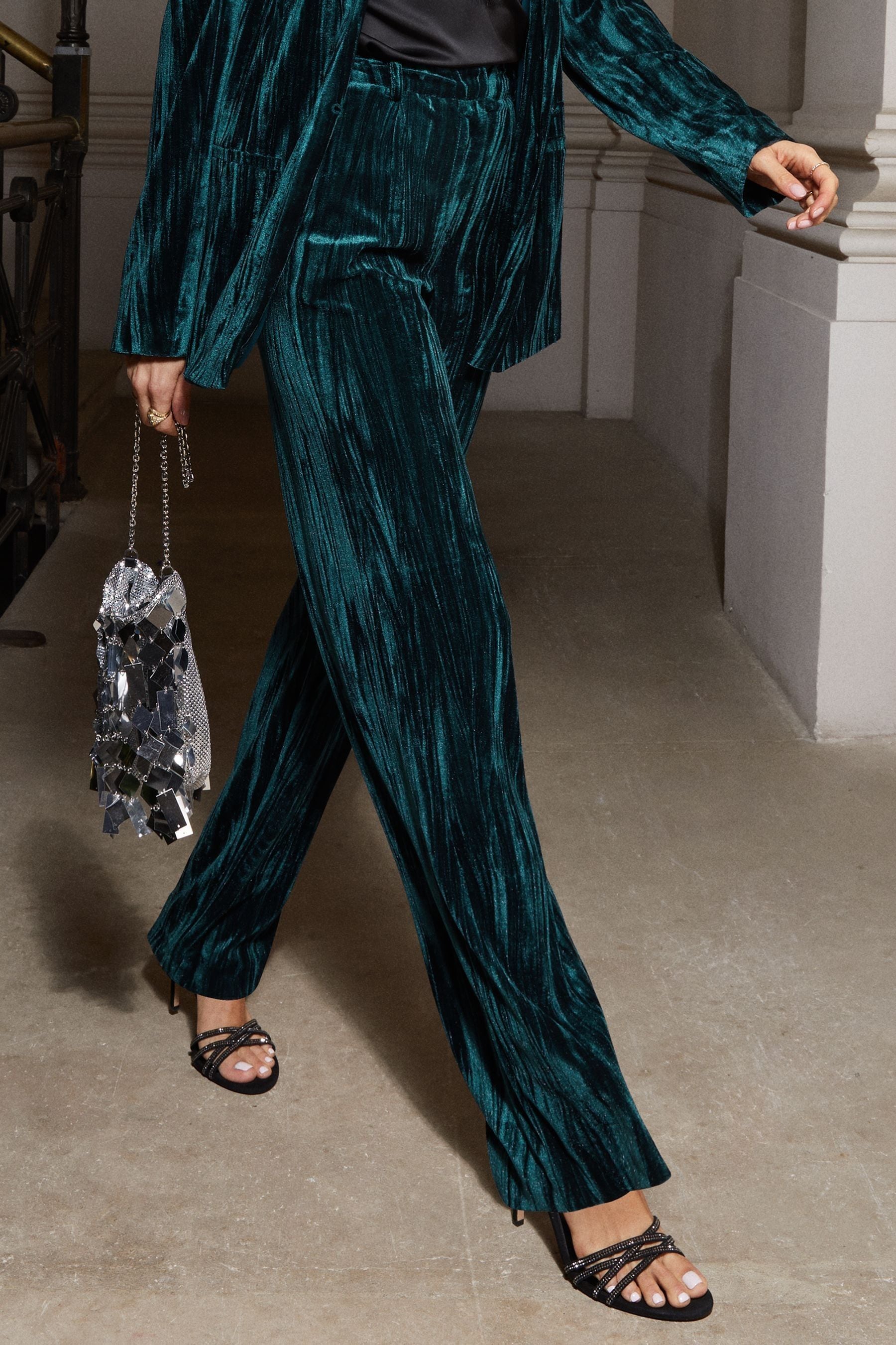 Next womens velvet trousers online