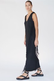 Religion Black Flourish Maxi Jersey Dress With Knots And Tassles - Image 2 of 6