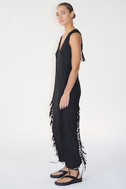 Religion Black Flourish Maxi Jersey Dress With Knots And Tassles - Image 6 of 6