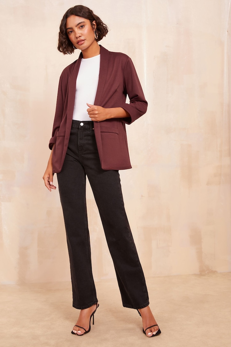 Friends Like These Purple Edge to Edge Ponte Jacquard Blazer - Image 1 of 4