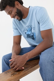 FatFace Light Blue Bull Dozing T-Shirt - Image 4 of 7