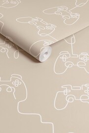 Cream Gamer Doodle 10M Wallpaper - Image 3 of 4