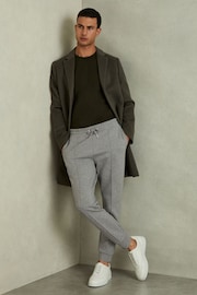 Reiss Grey Melange Premier Drawstring Jersey Joggers - Image 5 of 6