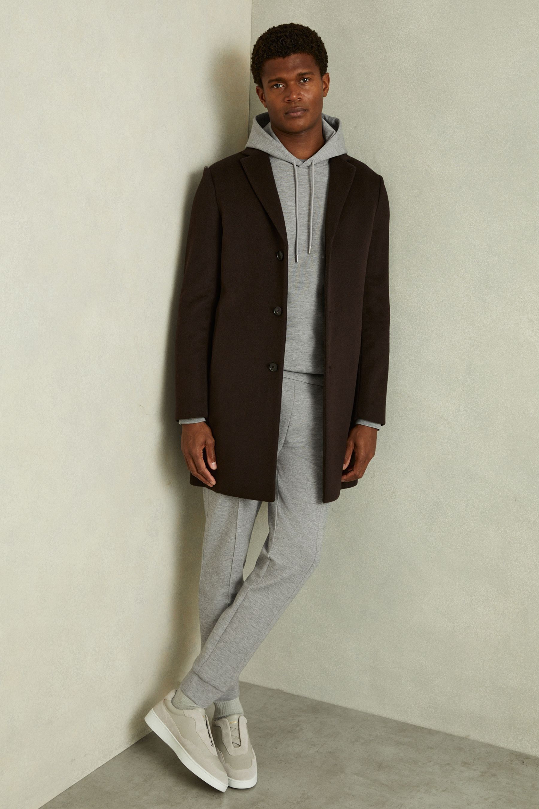Buy Reiss Grey Melange Fabien Interlock Jersey Hoodie from the Next UK online shop