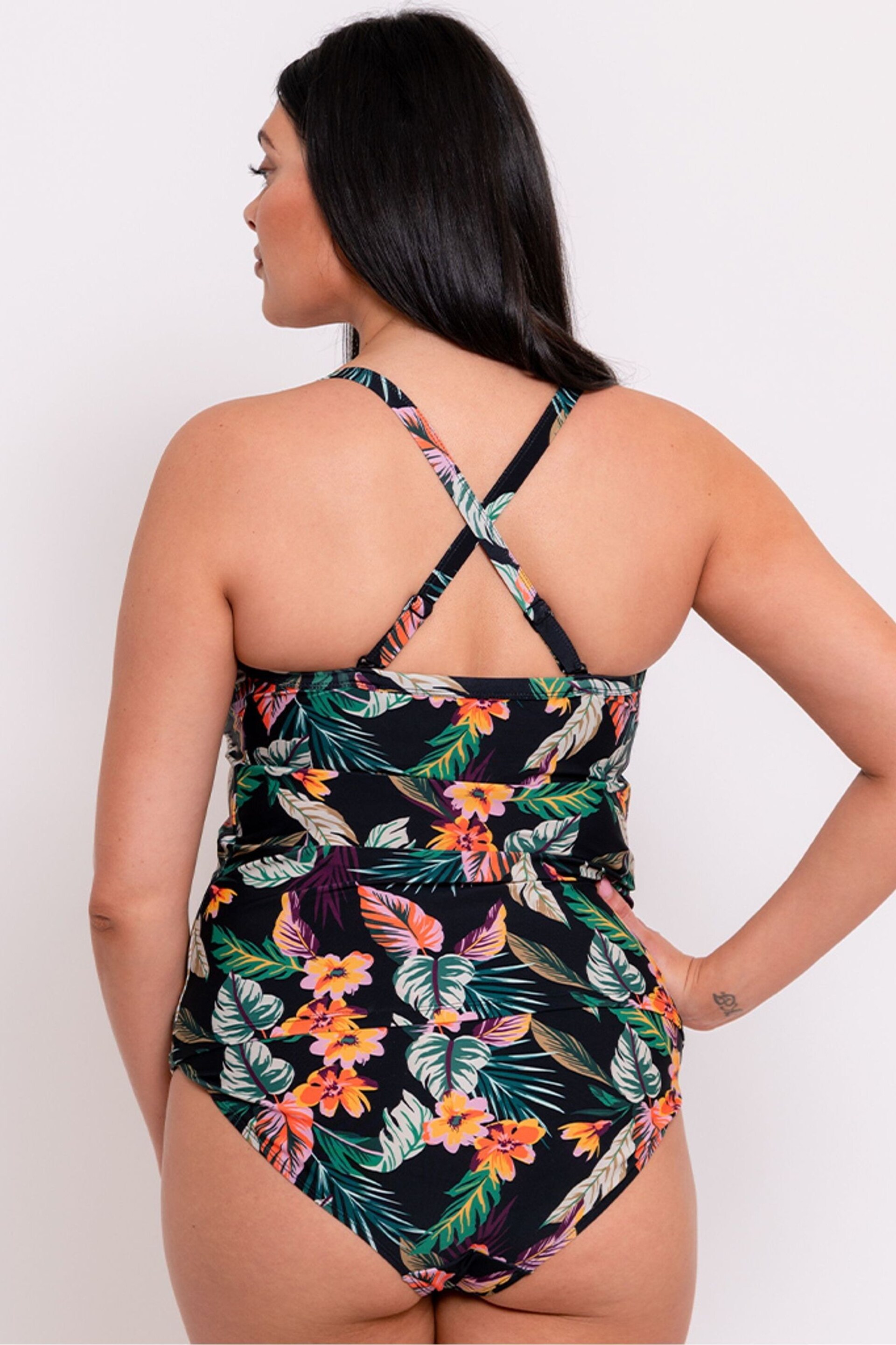 Curvy Kate Cuba Libre Print Mix Black Tankini Top - Image 2 of 6