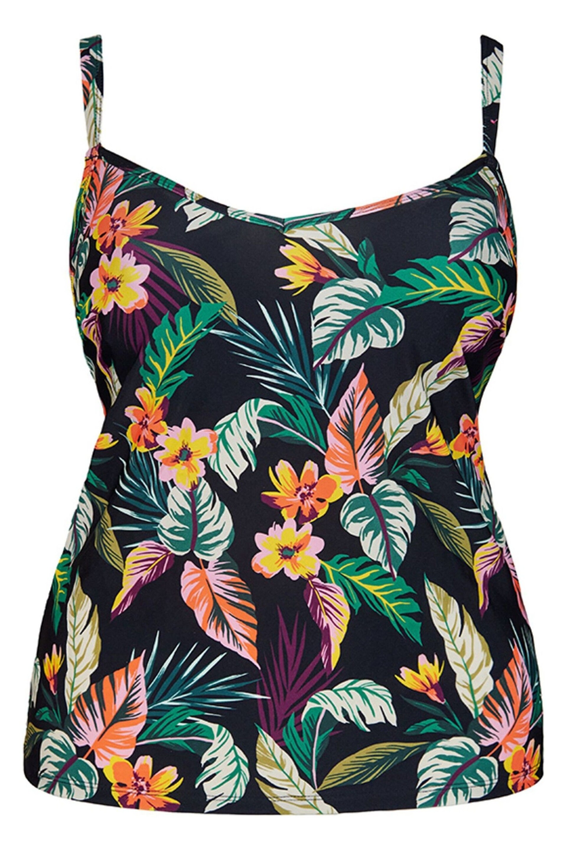 Curvy Kate Cuba Libre Print Mix Black Tankini Top - Image 6 of 6