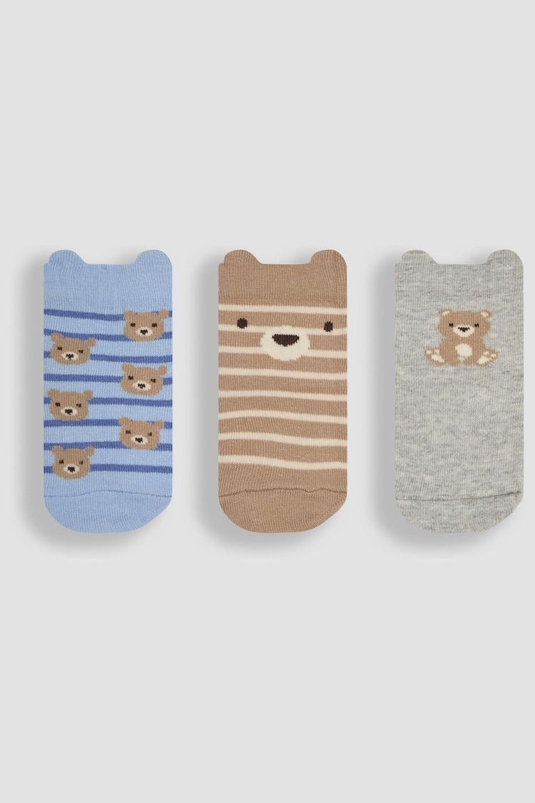 JoJo Maman Bébé Brown Bear Socks 3 Pack - Image 1 of 4