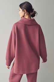 Pink Textured Half Zip Jumper - Image 3 of 7