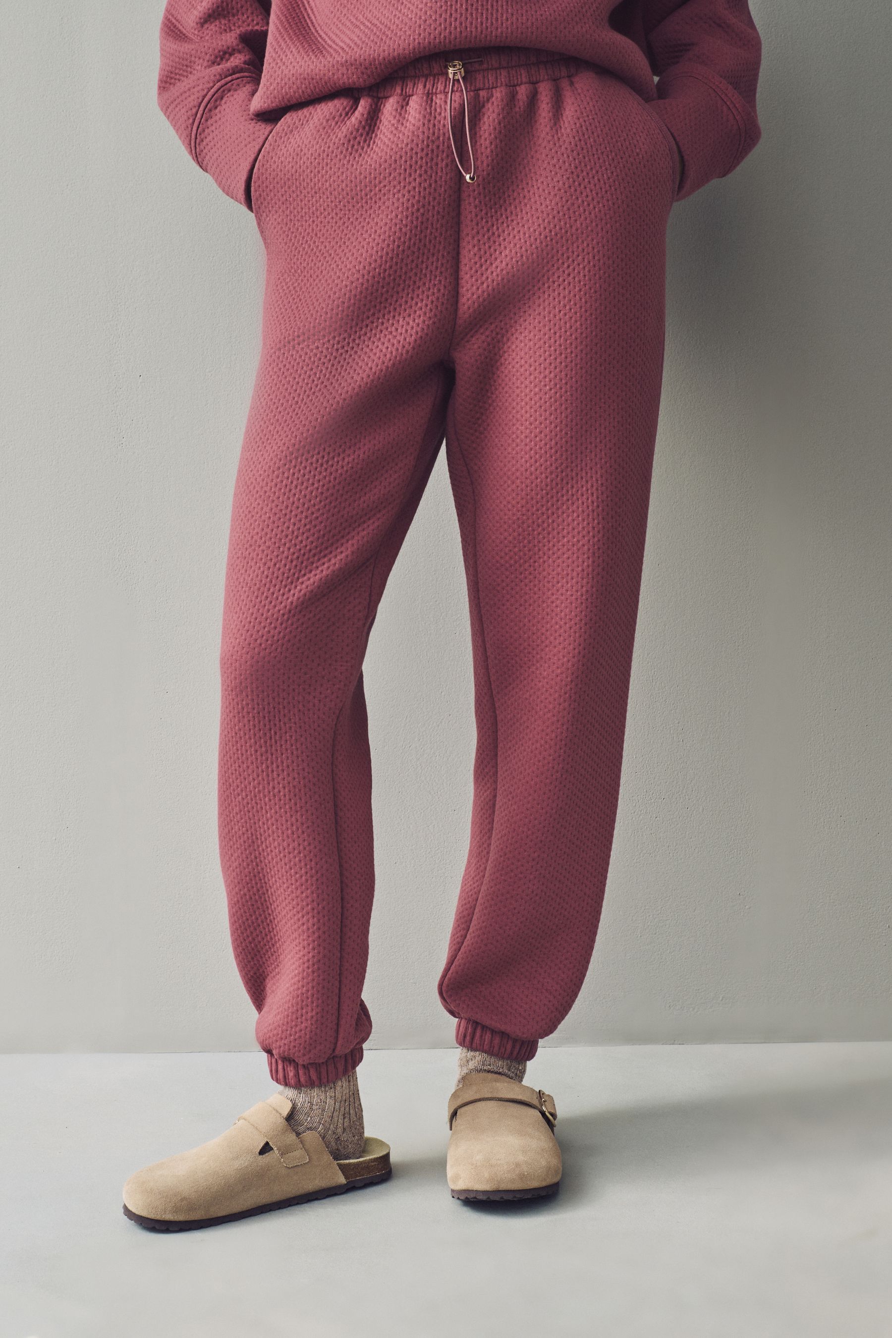 Light pink cuffed joggers hot sale