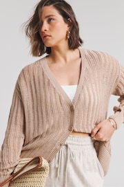 Simply Be Natural Boyfriend Ladder Detail Cardigan - Image 1 of 4