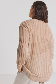 Simply Be Natural Boyfriend Ladder Detail Cardigan - Image 2 of 4