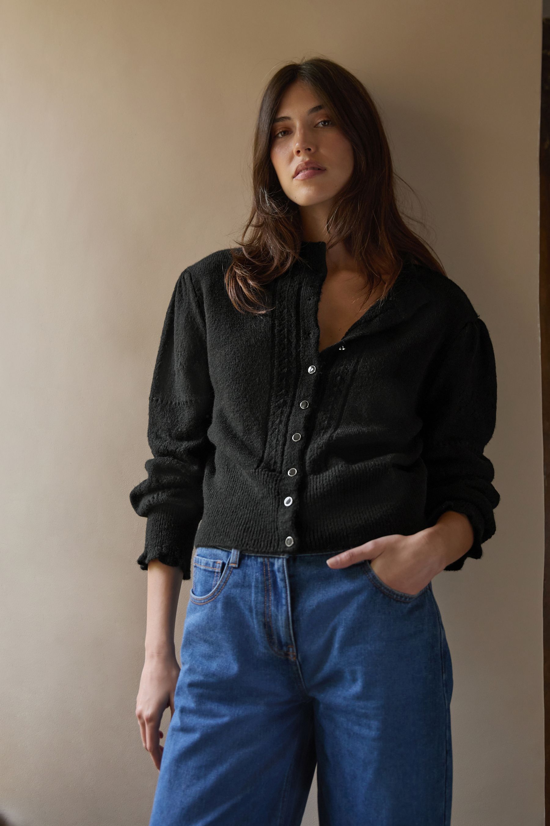 Buy Laura Ashley Black Pointelle Cardigan from the Next UK online shop
