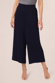 Adrianna Papell Blue Textured Satin Pull On Trousers - Image 1 of 6